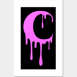 Dripping Moon (Hot Pink Version) Posters and Art